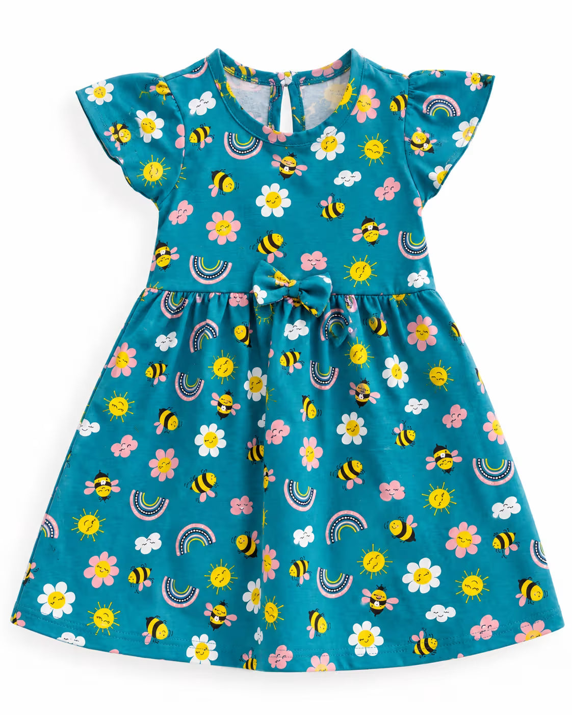 🩵 Blue Rainbow Garden Dress