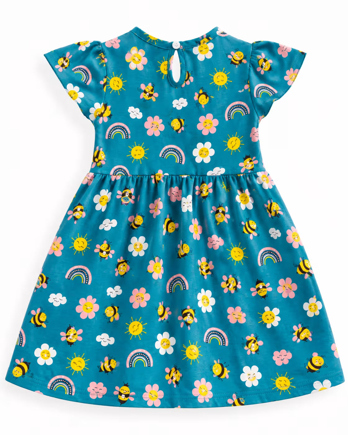 🩵 Blue Rainbow Garden Dress
