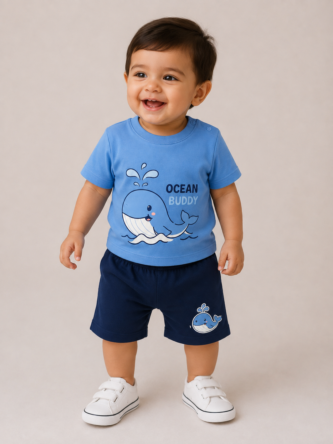 Ocean Buddy Whale T-Shirt & Shorts Co-ord Set