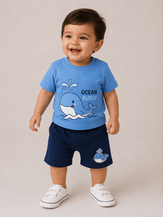 Ocean Buddy Whale T-Shirt & Shorts Co-ord Set