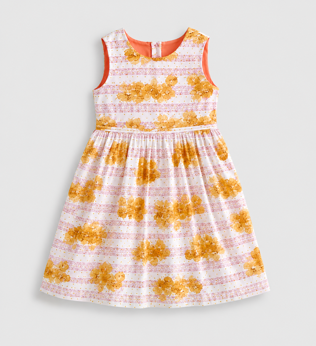 Golden Blossom Twirl Dress