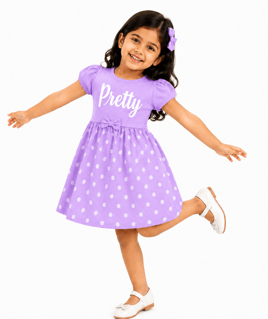 Pretty Purple Polka Bow Dress