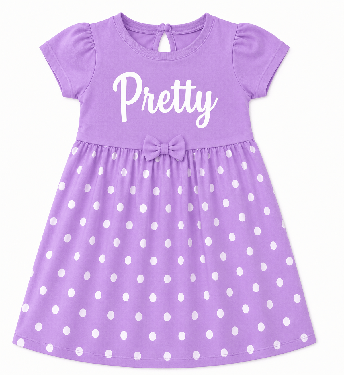 Pretty Purple Polka Bow Dress