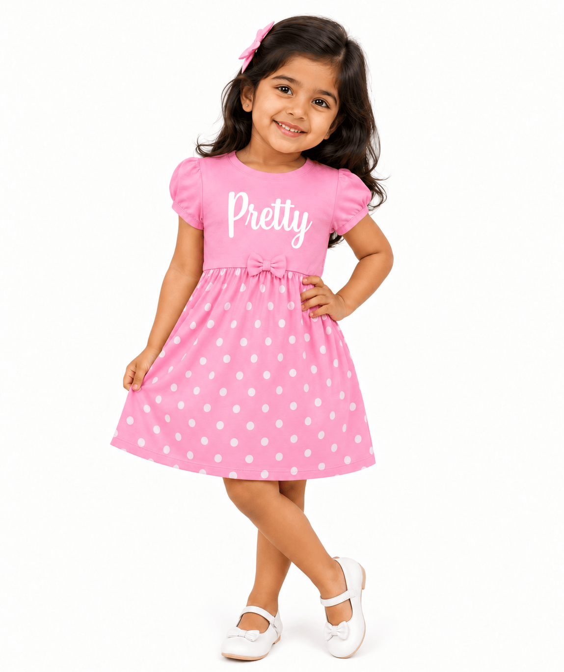Pretty Pink Polka Bow Dress