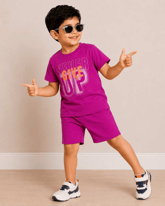 Magenta Never Give Up Co-ord Set
