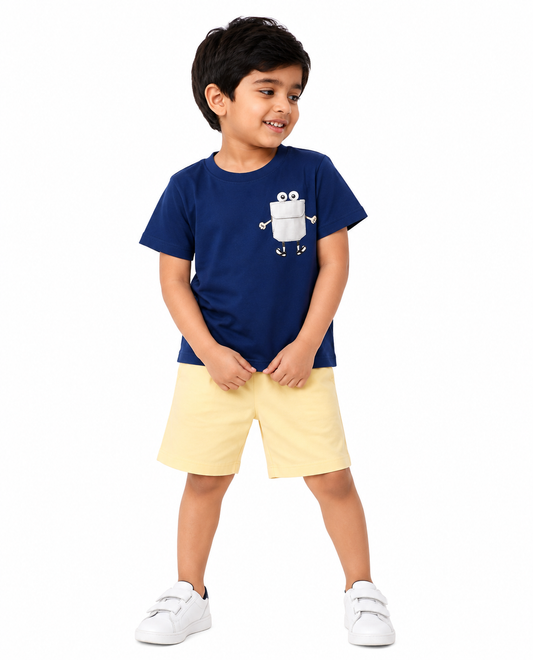 Peek-a-Boo Pocket T-Shirt & Shorts Set