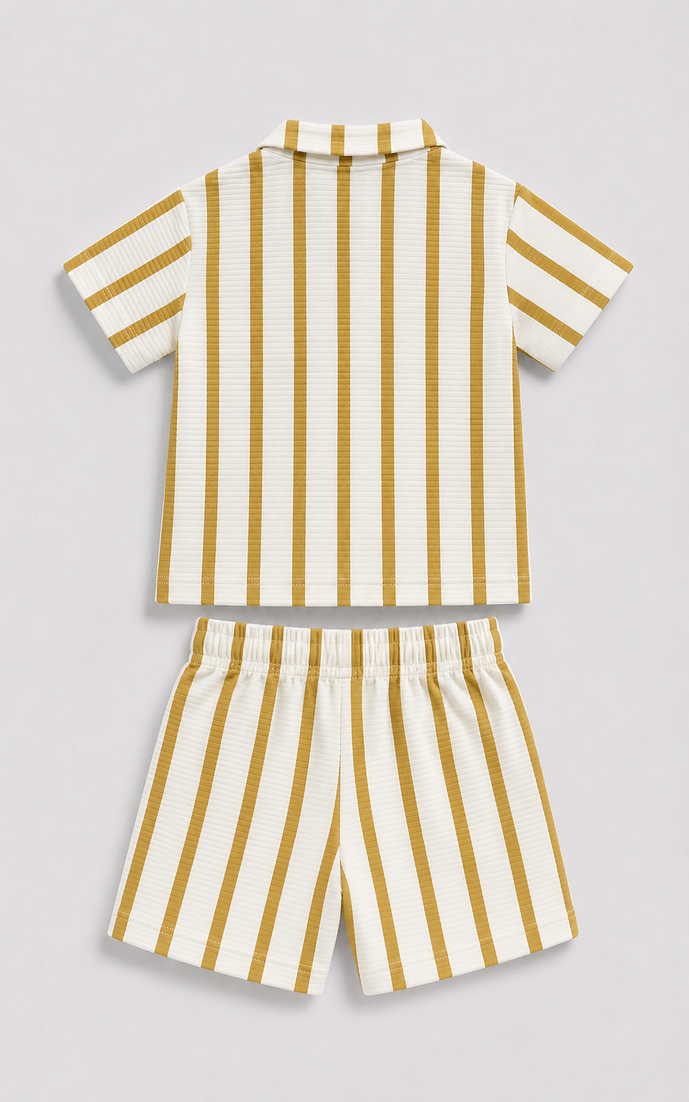 Golden Stripe Kids Shirt & Shorts Co-Ord Set ⭐