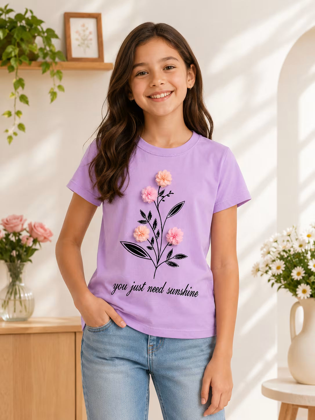 Sunshine Bloom Girls Tee
