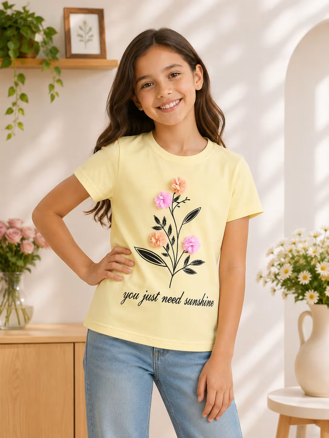 Sunshine Bloom Girls Tee