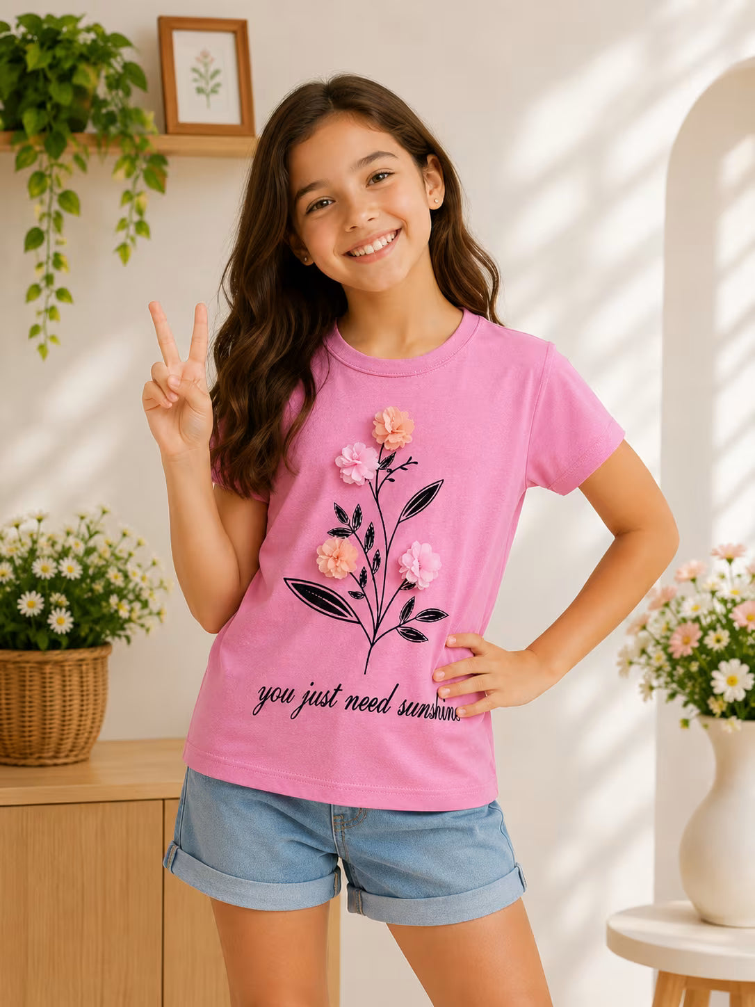 Sunshine Bloom Girls Tee