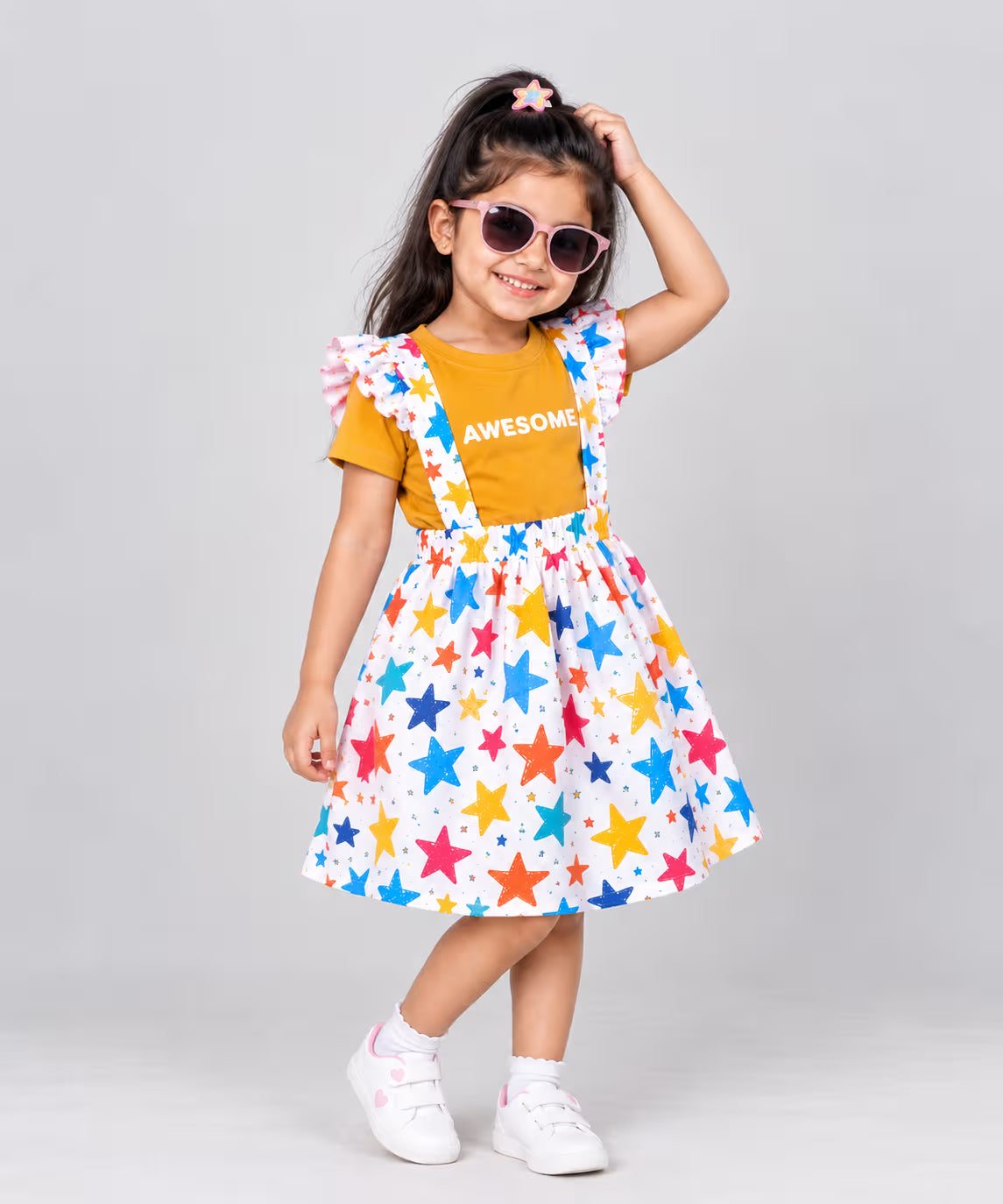 ⭐ Rainbow Star Suspender Dress