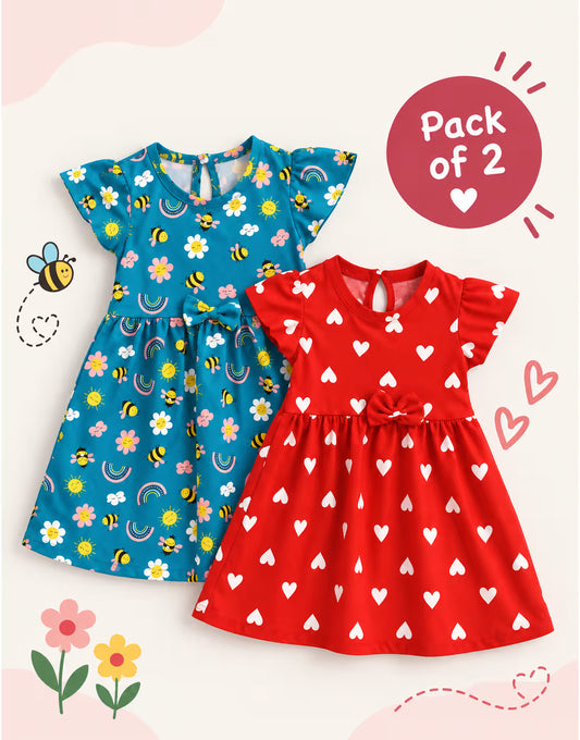 Sweet Bloom Girls Frock Combo – Pack of 2 🌸