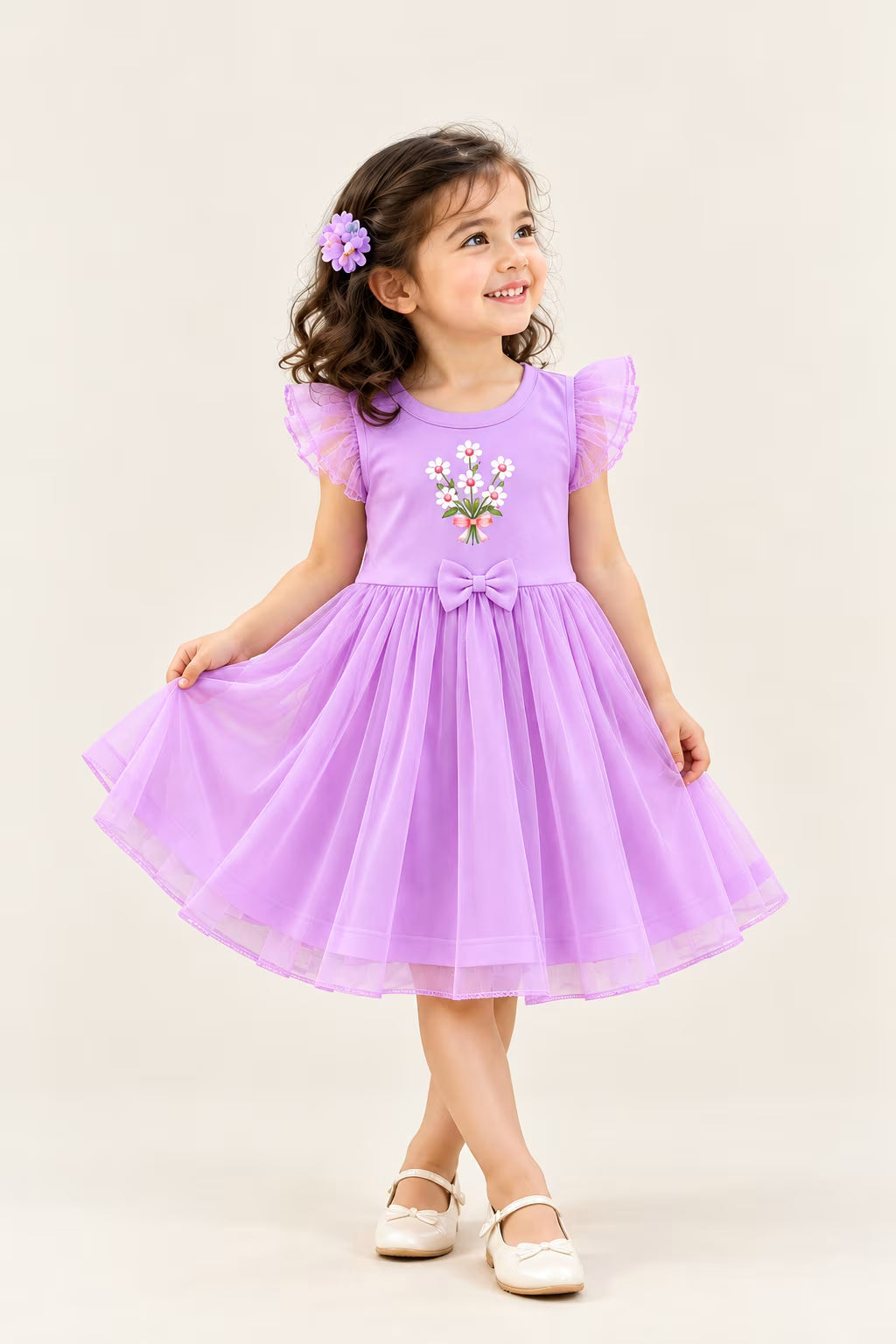Lavender Princess net Frock 💜