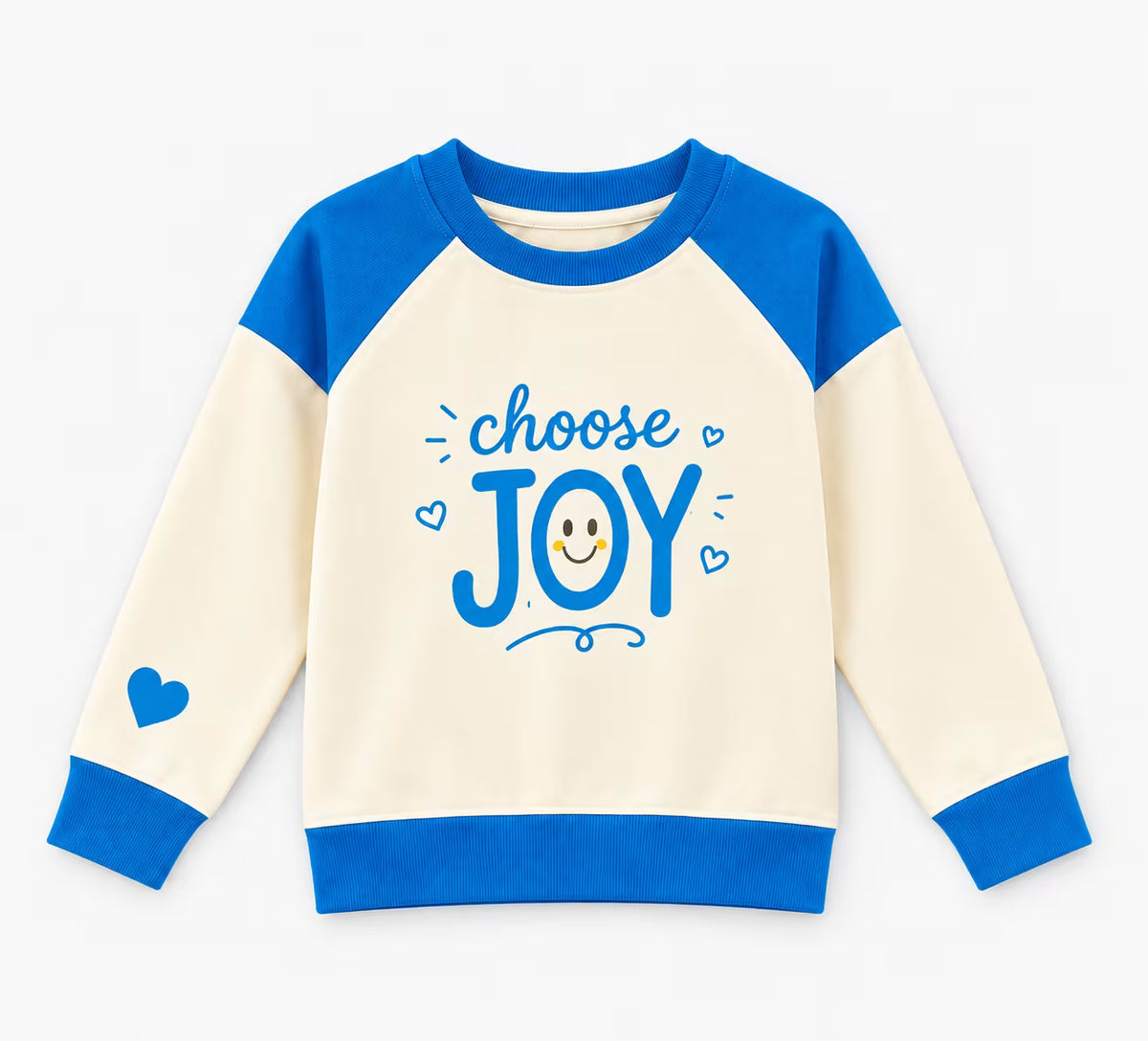 Choose Joy Smiley Print Raglan Full Sleeve Kids Sweatshirt  💙