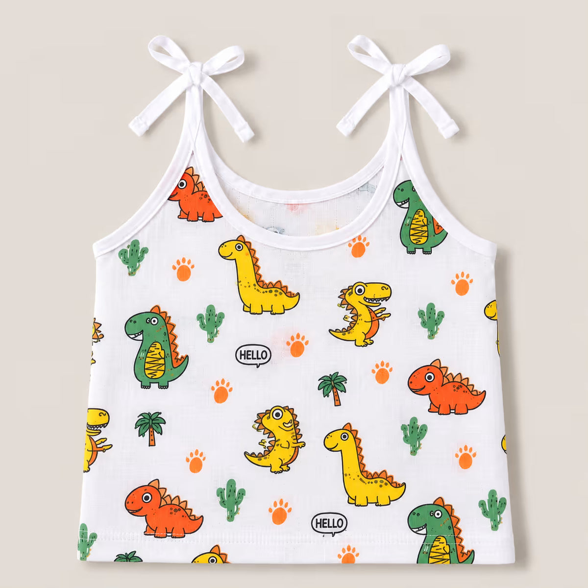 👶 Newborn Baby Dinosaur Print Muslin Tie-Shoulder Jabla & Nappy Set