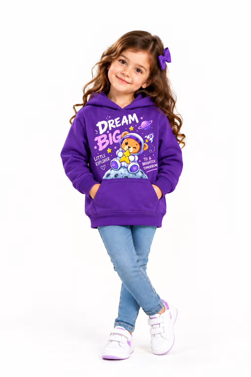 🚀 Dream Big Astronaut Bear Kids Hoodie