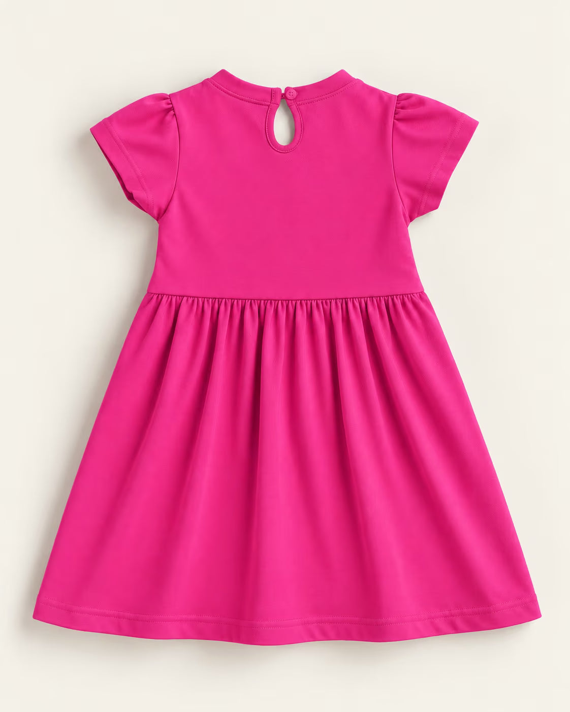 🦋 Hot Pink Butterfly Bow Girls Dress – Cute Cotton Frock for Girls