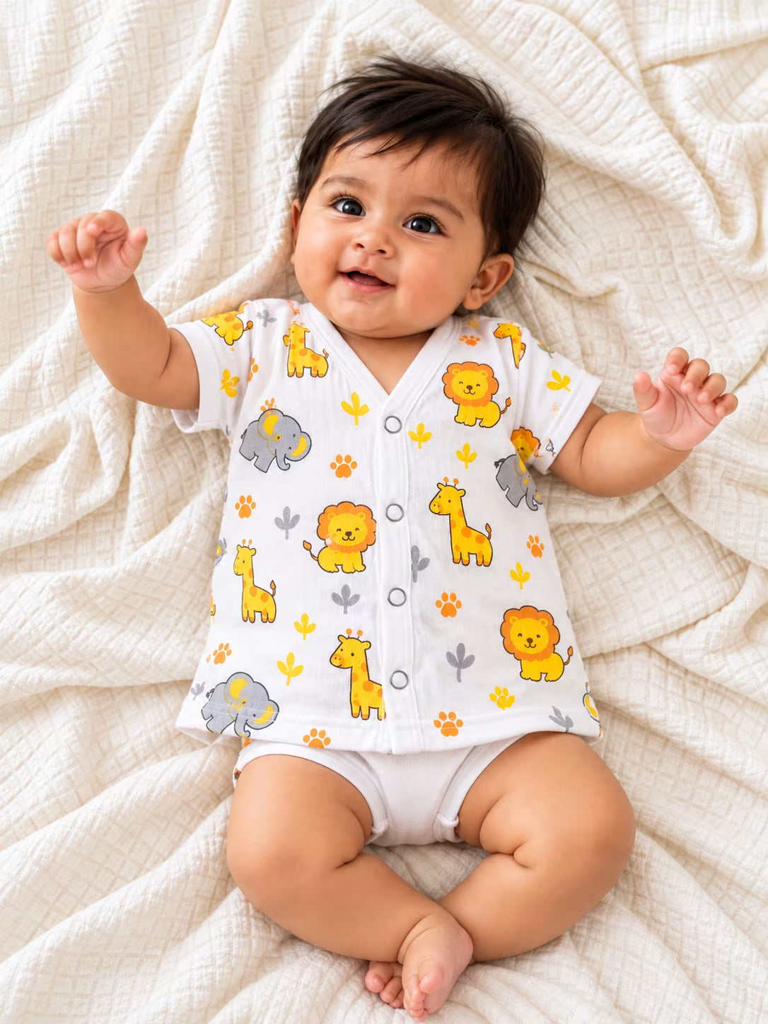 🦁 Little Safari Friends Printed Baby Jabla