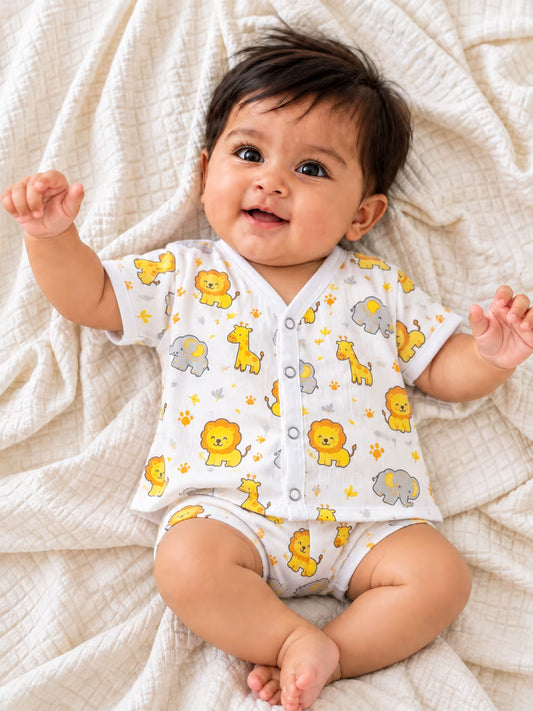 👶 Newborn Muslin Jabla with Nappy Set
