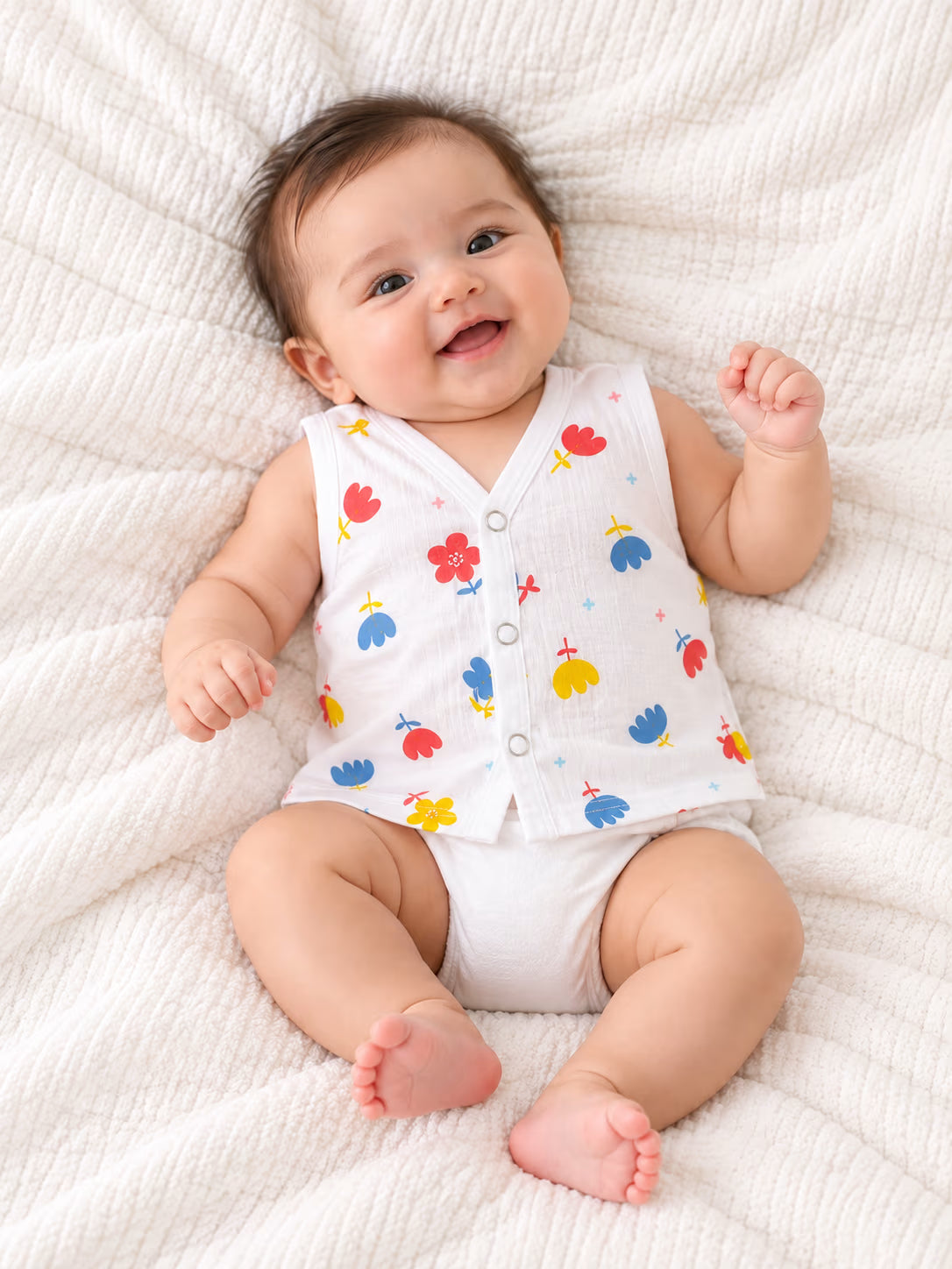 🌸 Newborn Colorful Flower Garden Baby Vest Jabla