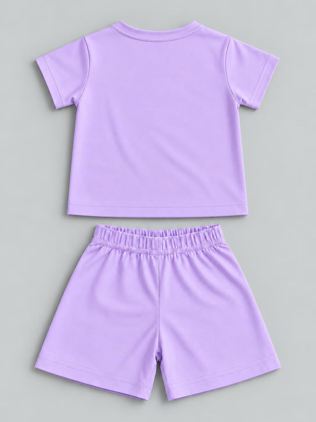 👶 Lavender Bunny Baby Cotton Interlock T-Shirt & Shorts Set 🐰💜✨