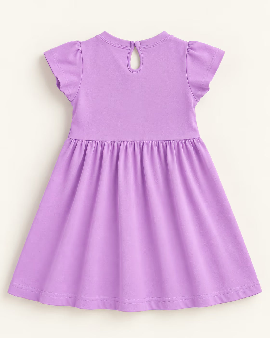 Lavender Butterfly Bow Girls Dress – Cute Cotton Frock for Girls