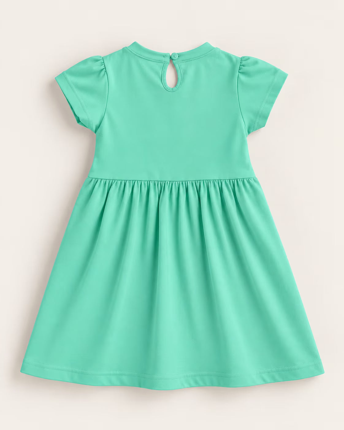 🦋 Mint Butterfly Bow Girls Dress – Cute Cotton Frock for Girls