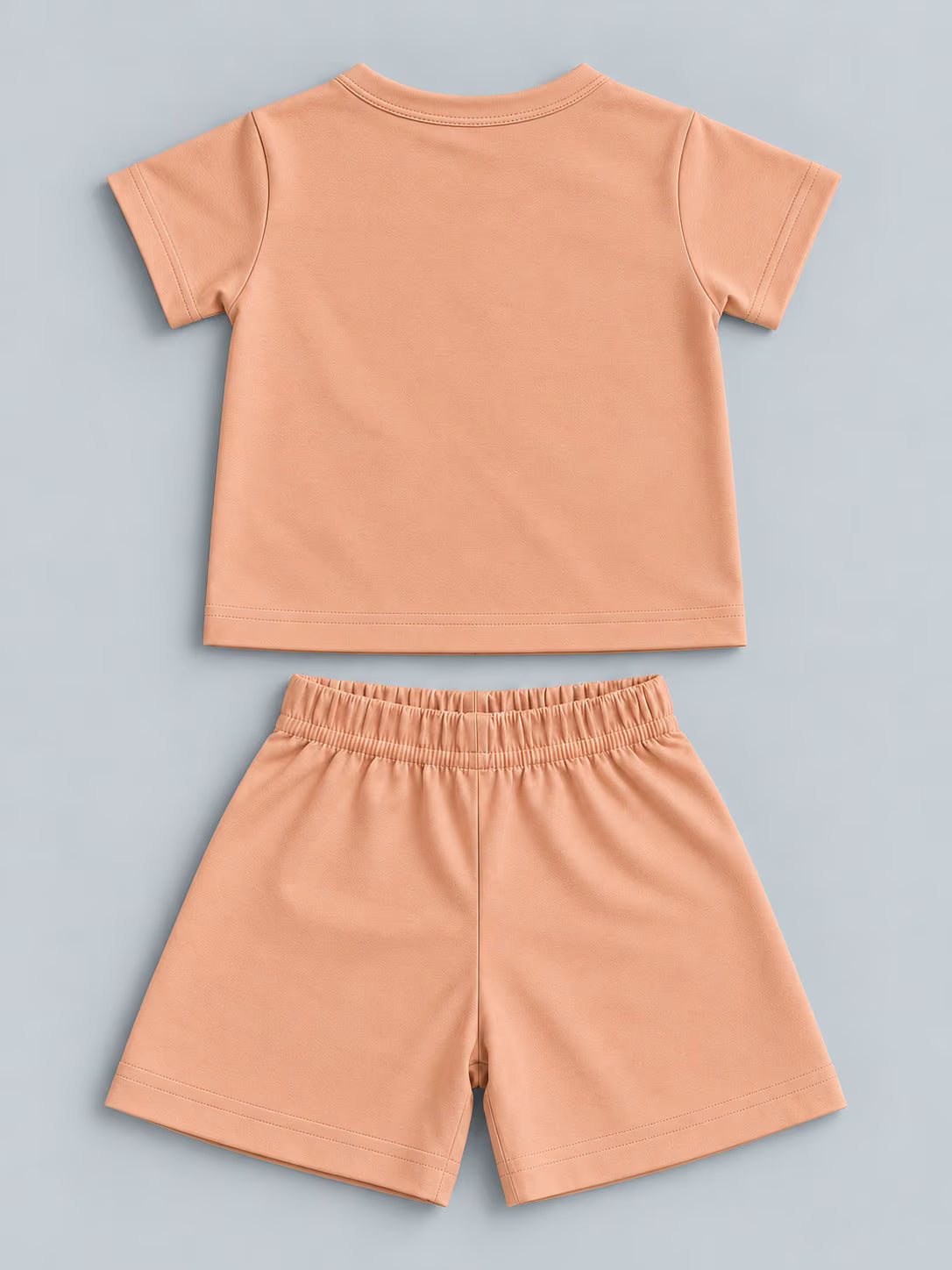 👶 Peach Baby Cotton Interlock T-Shirt  Shorts Set 🐑🧡✨