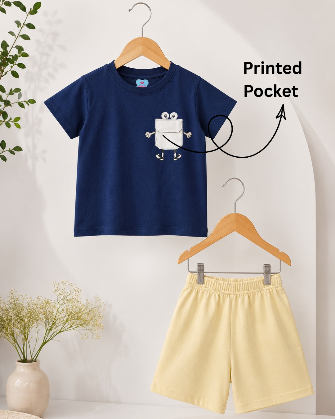 Peek-a-Boo Pocket T-Shirt & Shorts Set