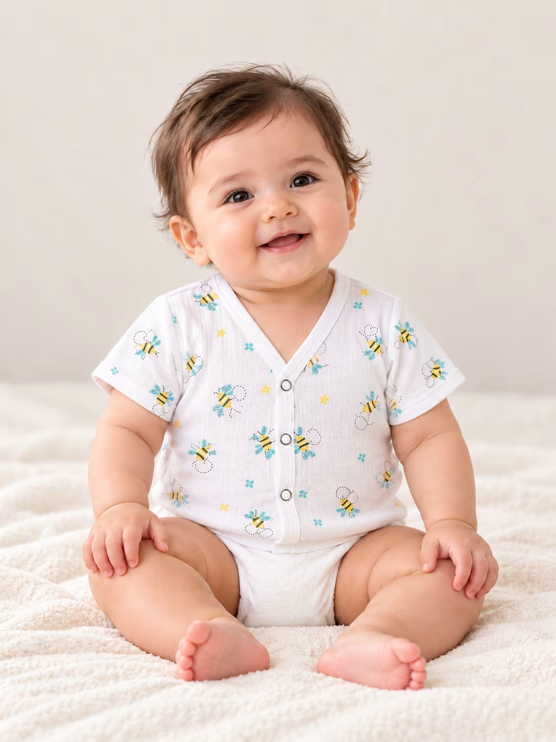 🐝 Newborn Little Bee Print Baby Jabla