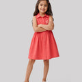 Coral Blossom Collared Dress