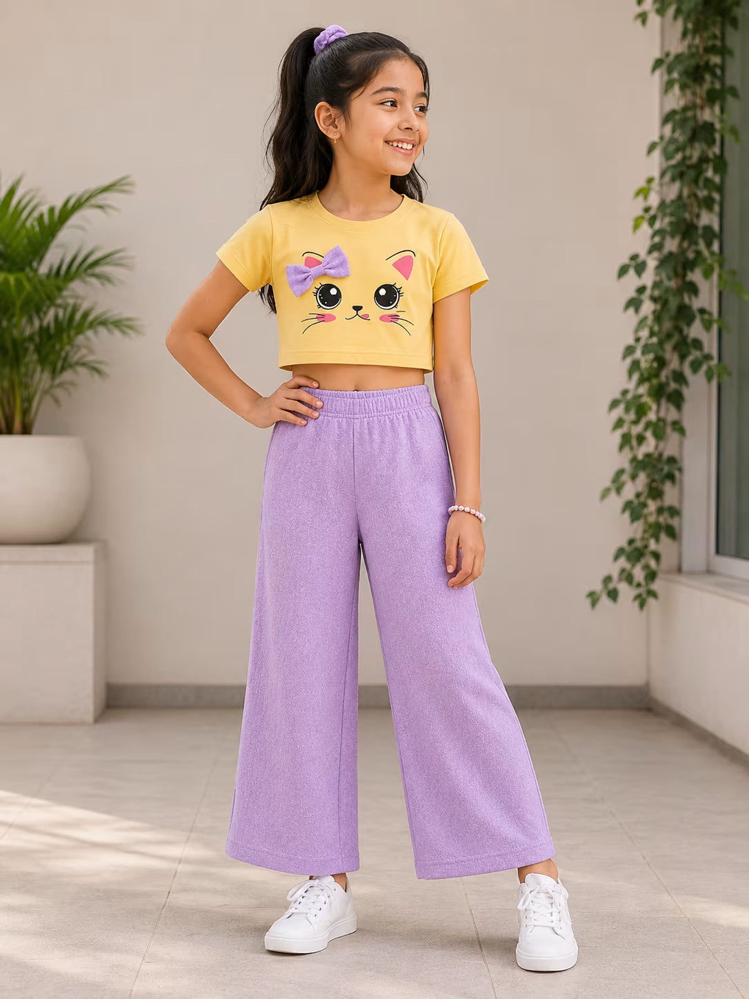 Lilac Meow Girls Set