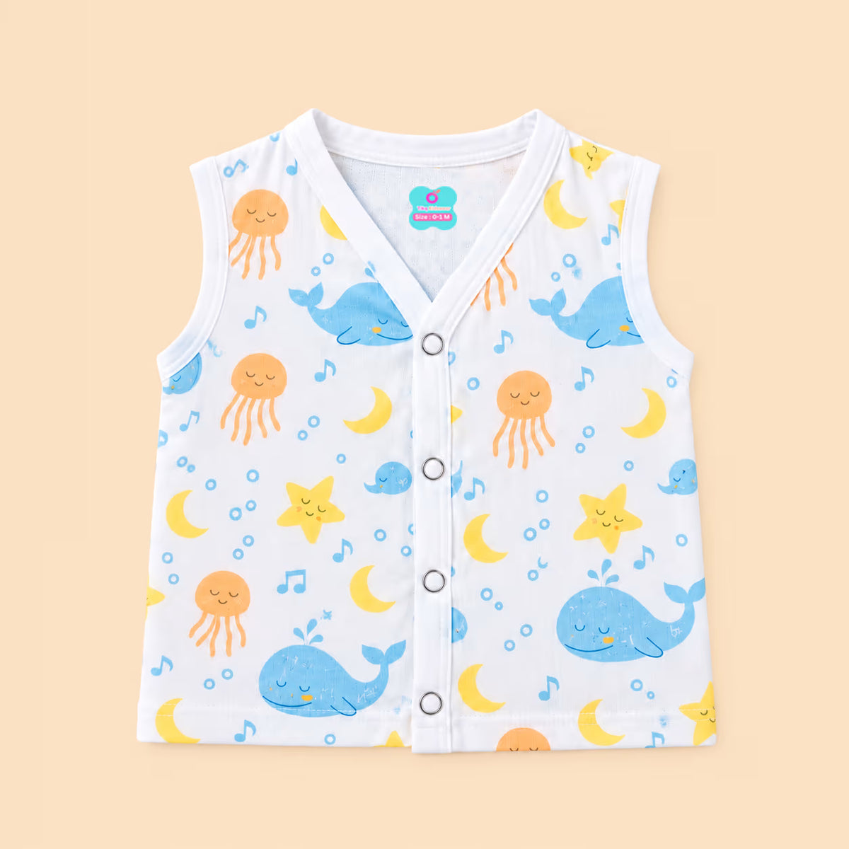 👶 Newborn Muslin Sleeveless Jabla with Nappy Set