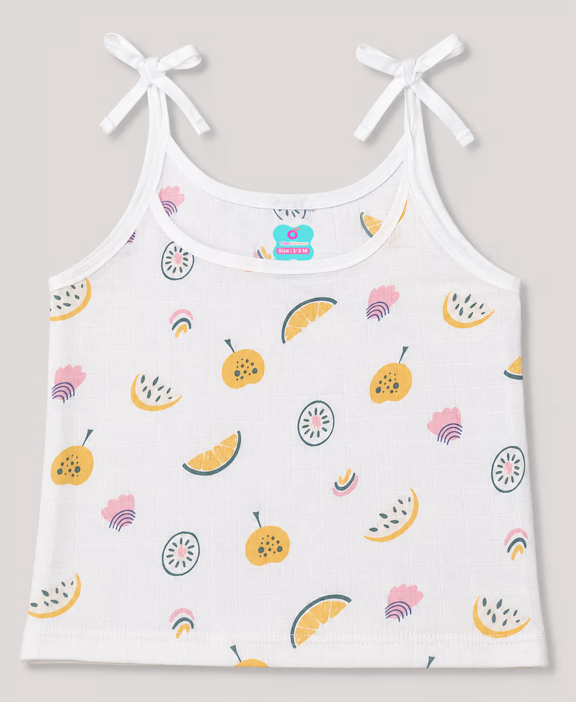 Baby Girls Muslin Sleeveless Tie-Shoulder Camisole Vest Set | Soft Breathable Cotton Muslin | Pack of 5