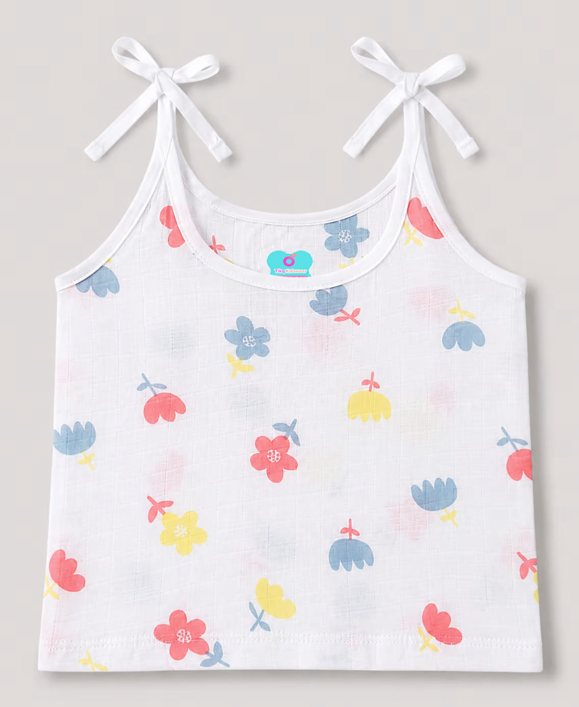 Baby Girls Muslin Sleeveless Tie-Shoulder Camisole Vest Set | Soft Breathable Cotton Muslin | Pack of 5