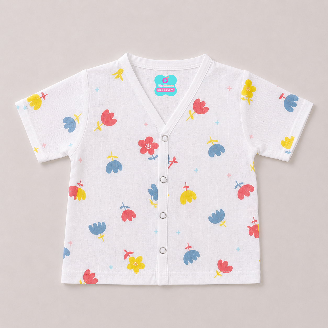 Baby Unisex Muslin Printed Short Sleeve Jabla | Soft Breathable Cotton Muslin | Pack of 5