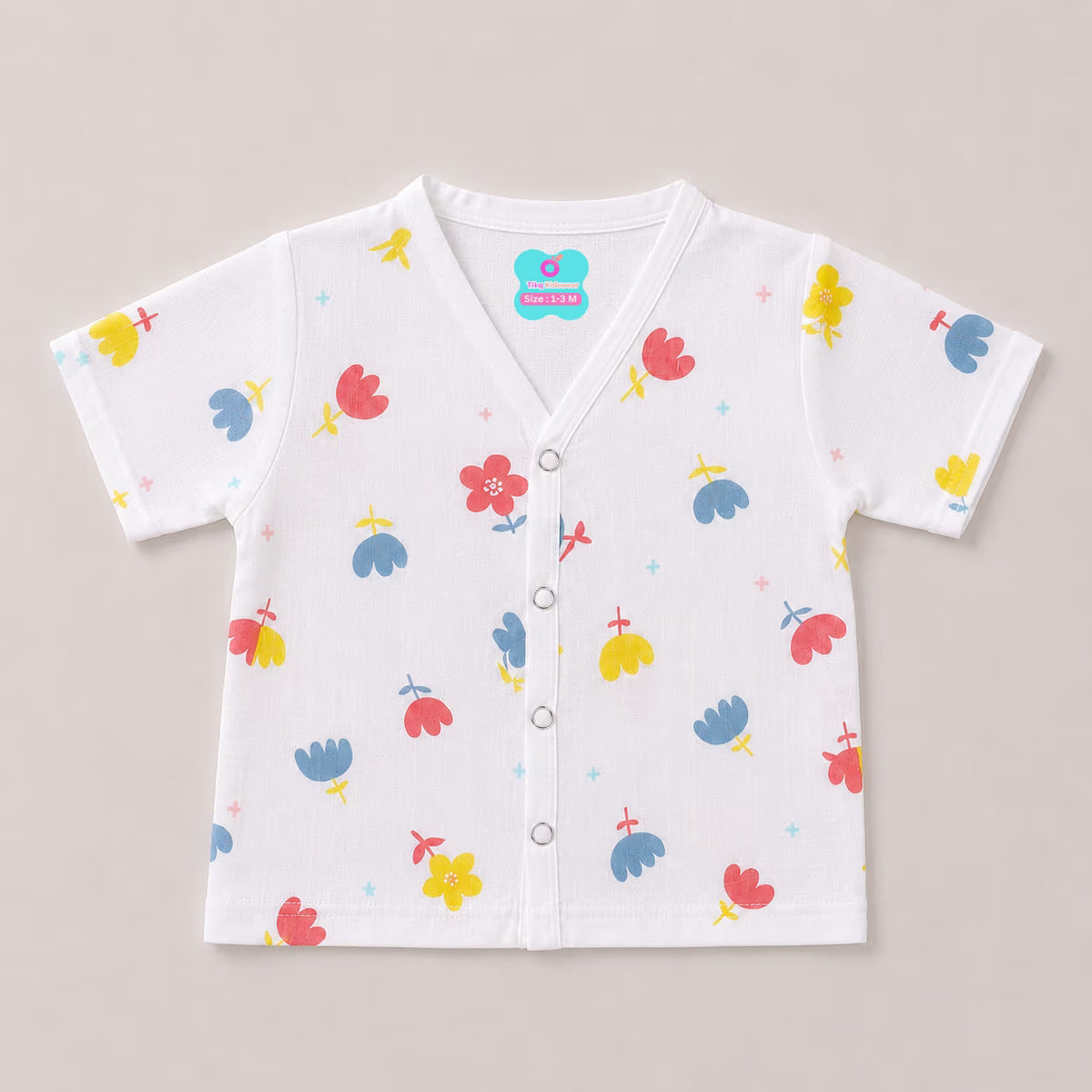 🌼 Newborn Colorful Floral Print Baby Vest Jabla