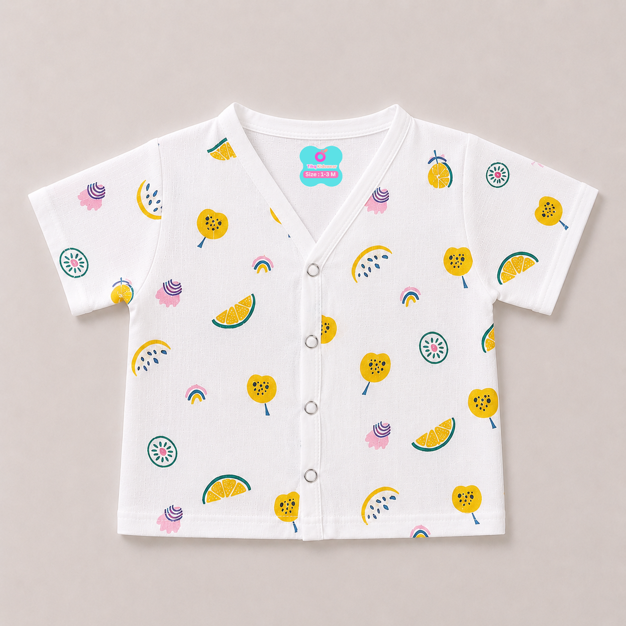 Baby Unisex Muslin Printed Short Sleeve Jabla | Soft Breathable Cotton Muslin | Pack of 5
