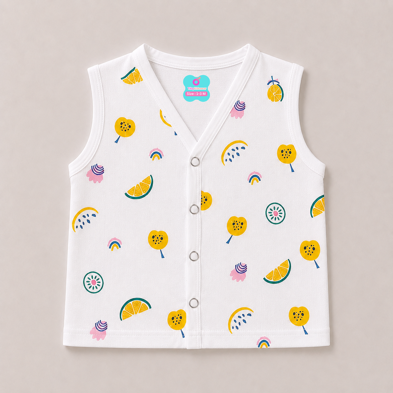 Baby Unisex Muslin Sleeveless Printed Jabla | Soft Breathable Cotton Muslin | Pack of 5