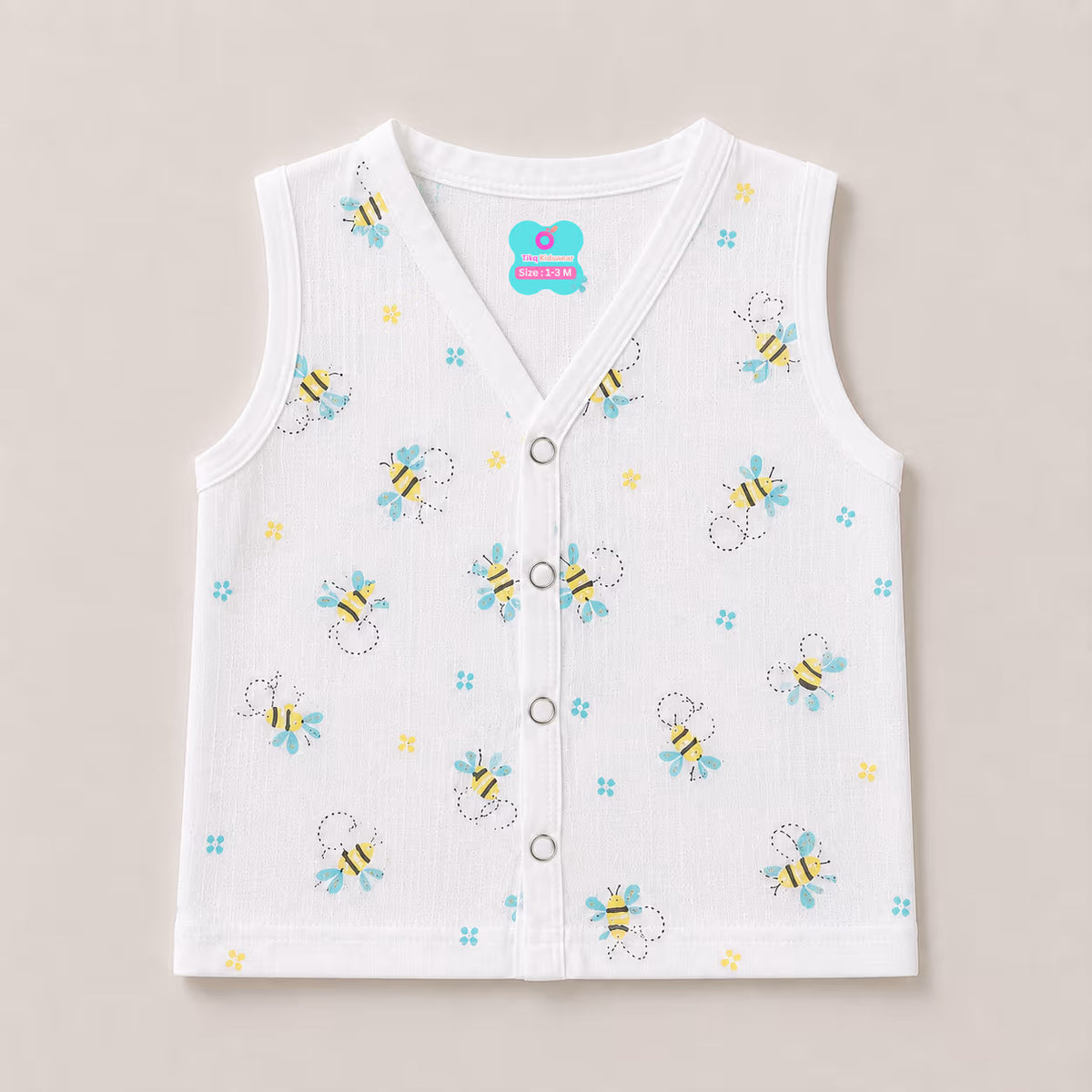 🐝 Newborn Cute Bee Print Baby Vest Jabla
