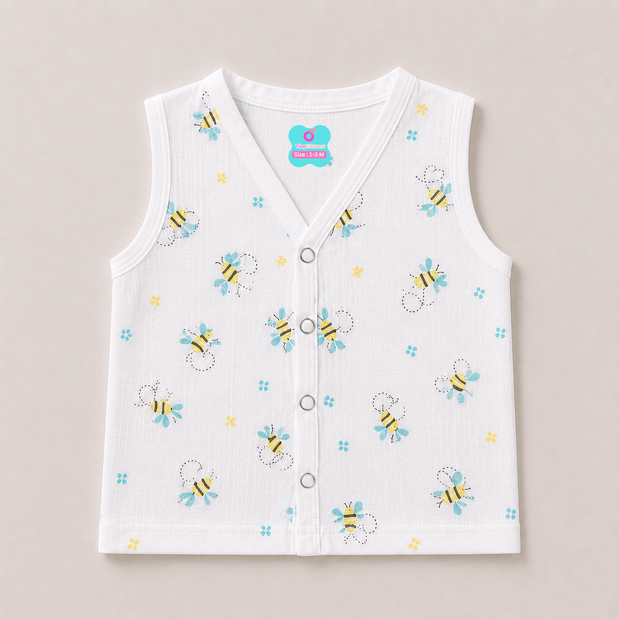 Baby Unisex Muslin Sleeveless Printed Jabla | Soft Breathable Cotton Muslin | Pack of 5