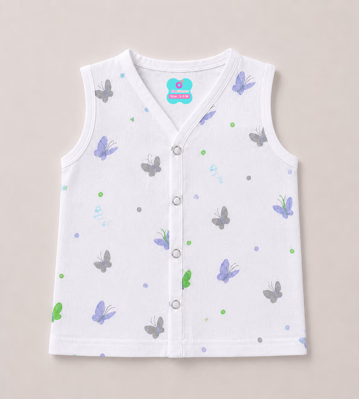 🦋 Newborn Butterfly Print Baby Vest Jabla